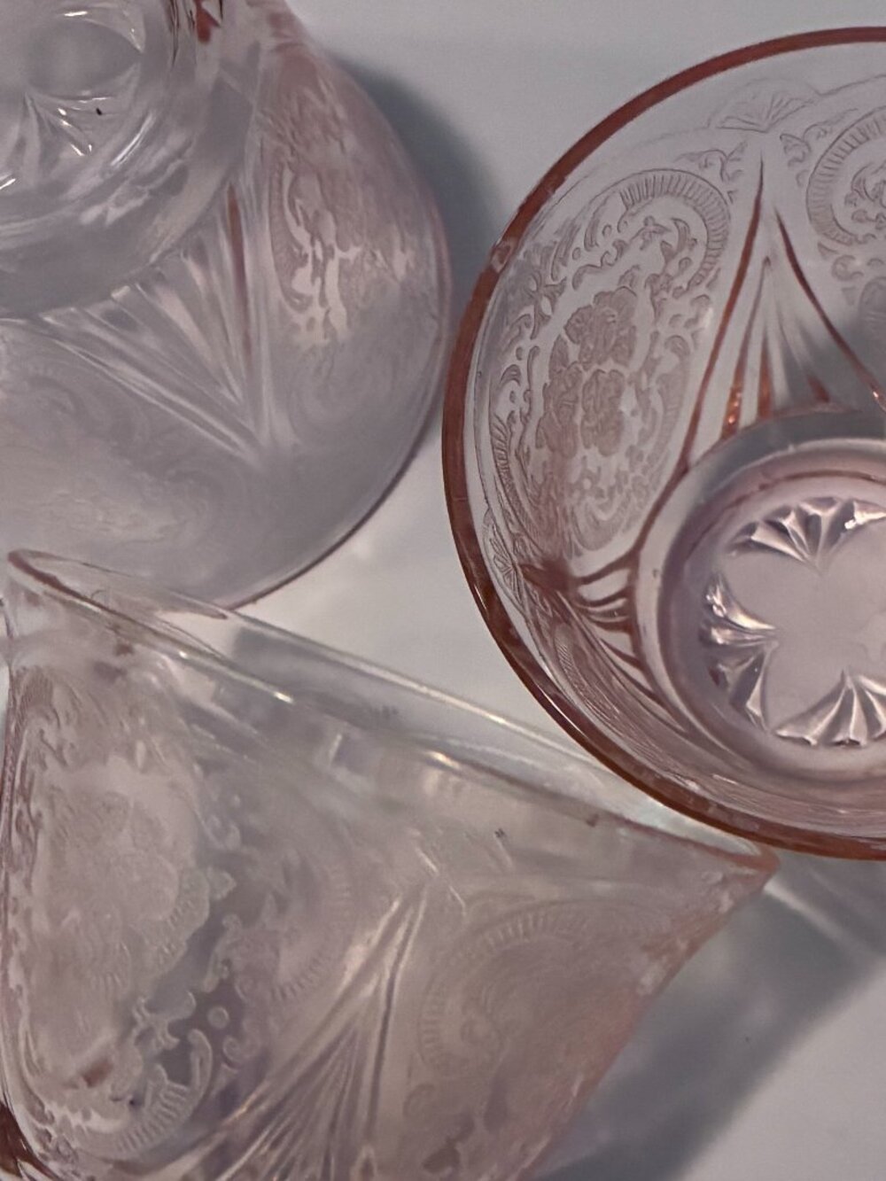 Pair of Pink Depression Glass Tea Cups